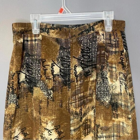 Whimsigoth Midi Skirt 90s Abstract Script Print Moody Eclectic - Picture 6 of 13
